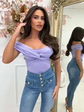 FARRAH LILAC TWIST BODYSUIT