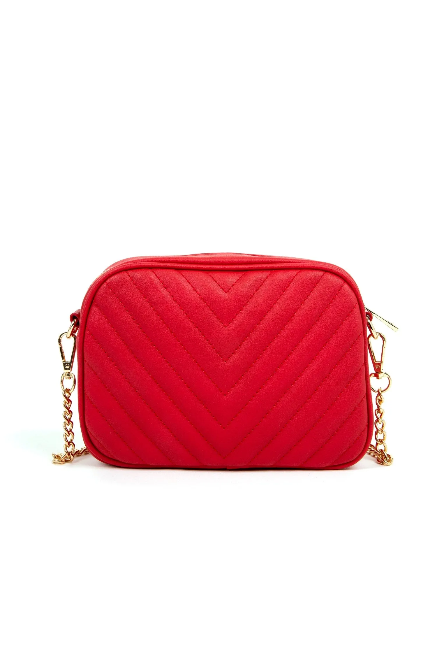 Faux Leather Chevron Crossbody