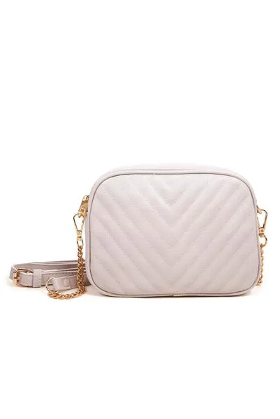 Faux Leather Chevron Crossbody