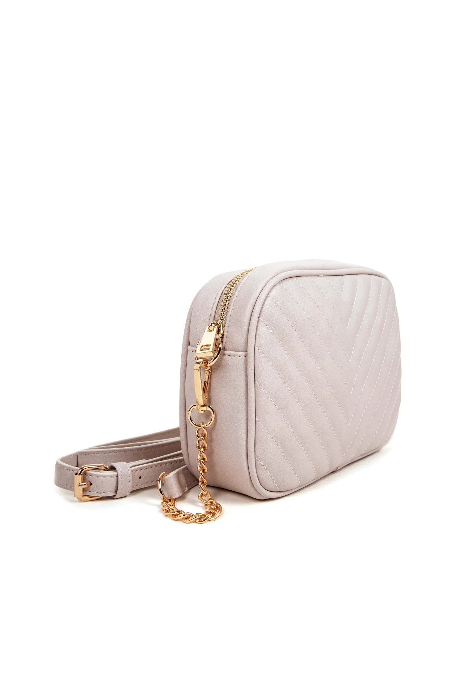 Faux Leather Chevron Crossbody