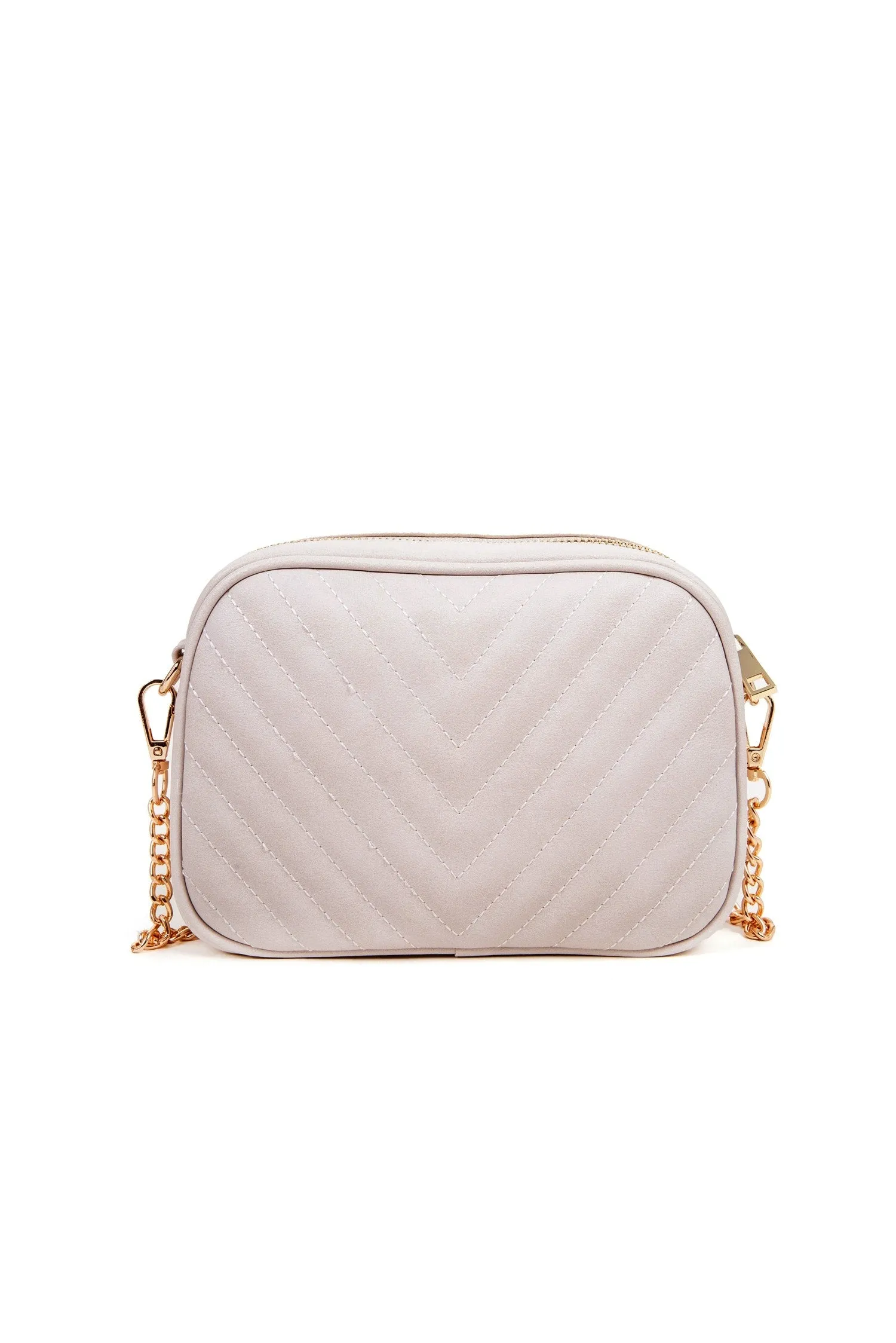 Faux Leather Chevron Crossbody