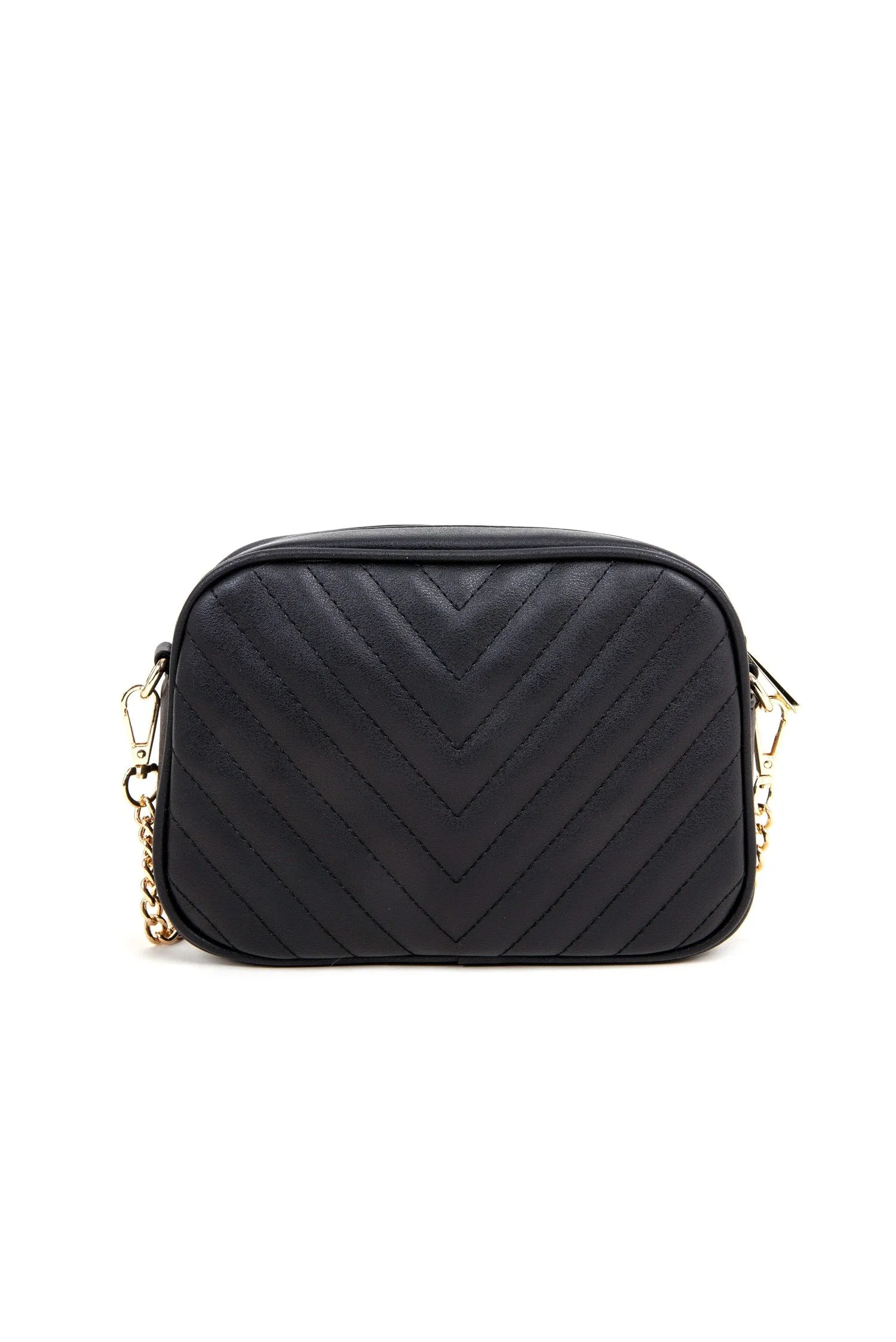 Faux Leather Chevron Crossbody