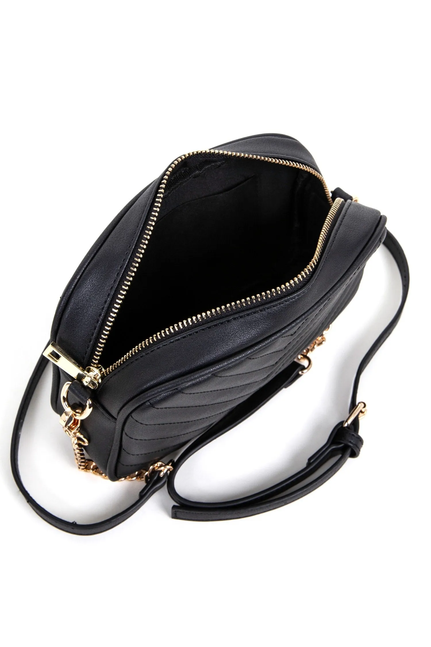 Faux Leather Chevron Crossbody