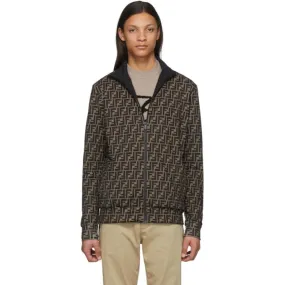 Fendi Brown and Black Forever Fendi Track Jacket