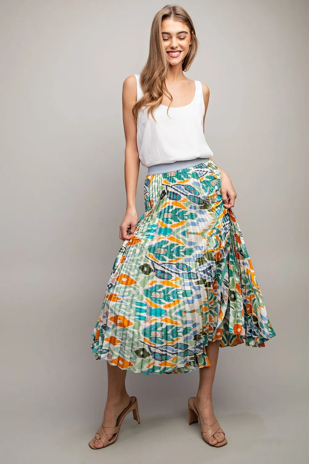 FLORAL PRINT MIDI SKIRT