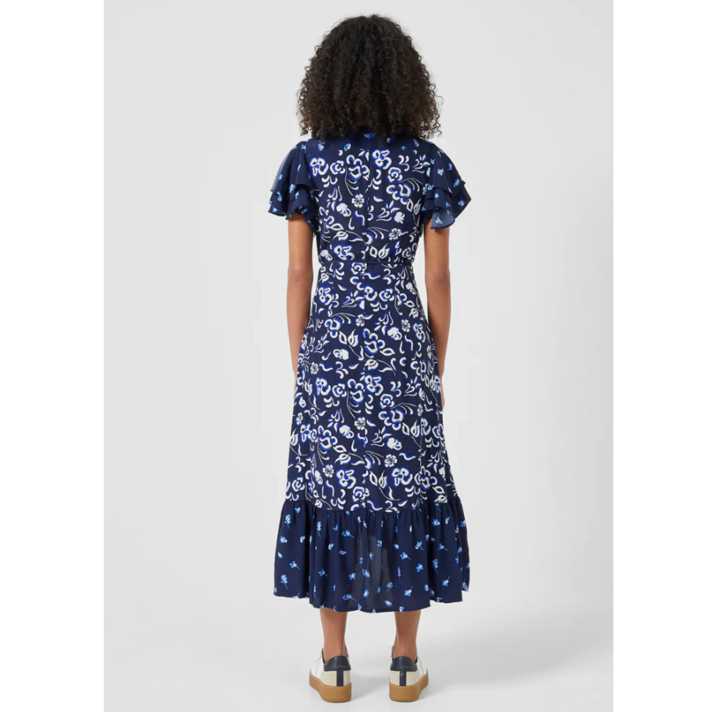 French Connection BHELLE ECO DELPHINE DRAPE MIDI DRESS 71TBD