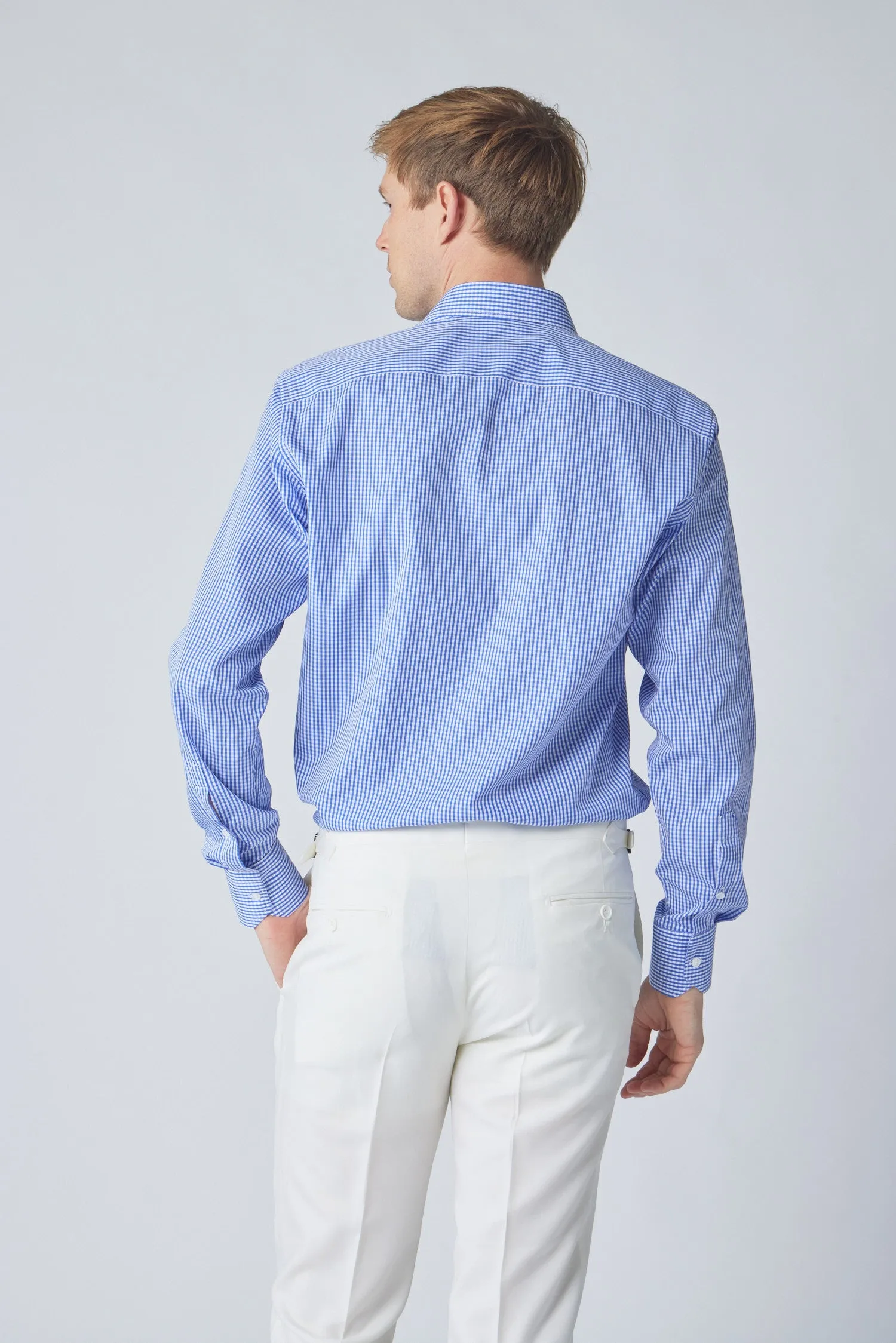 Gingham Shirt in Navy Blue