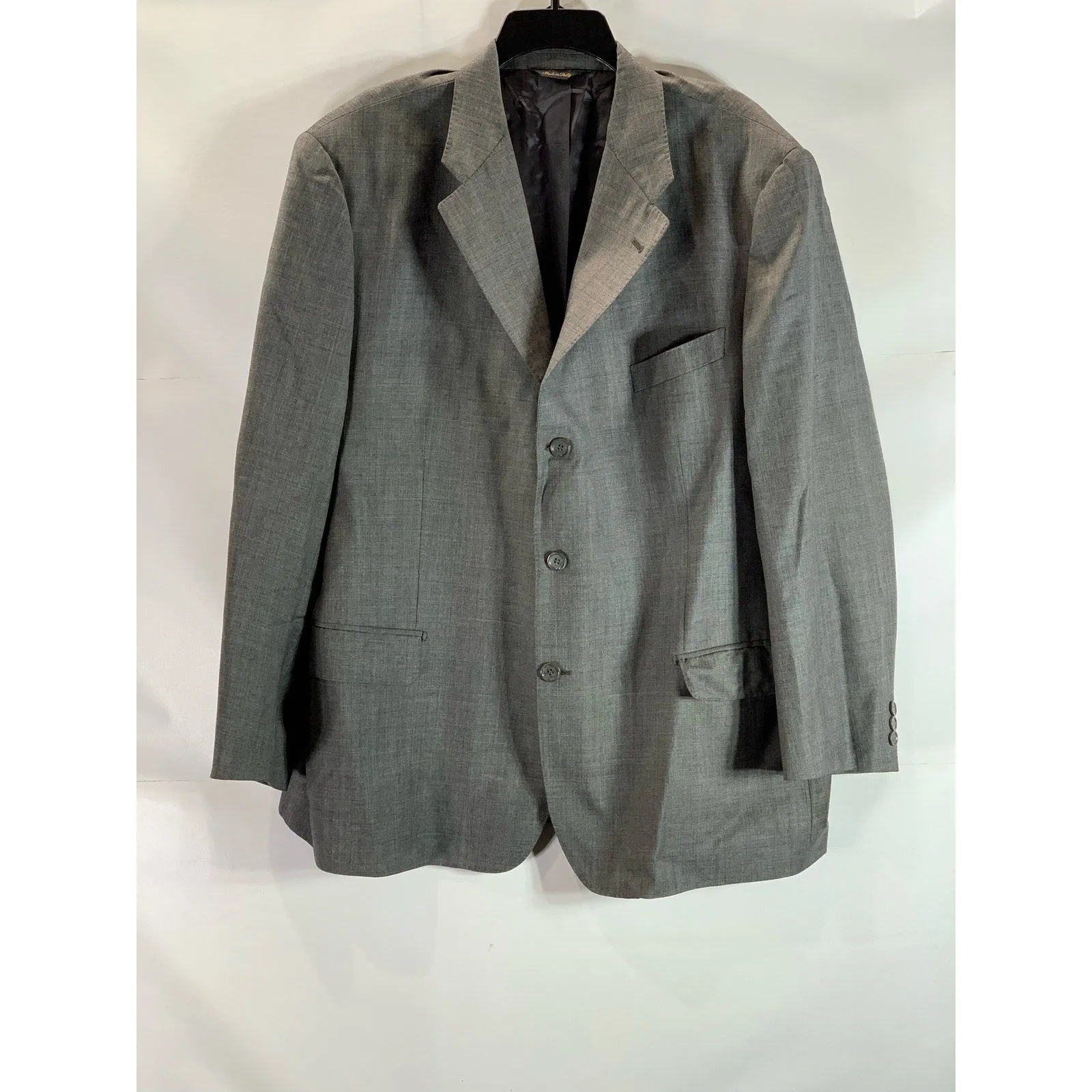 H By HALSTON Men's Gray Three-Button Notch Lapel Blazer SZ 48
