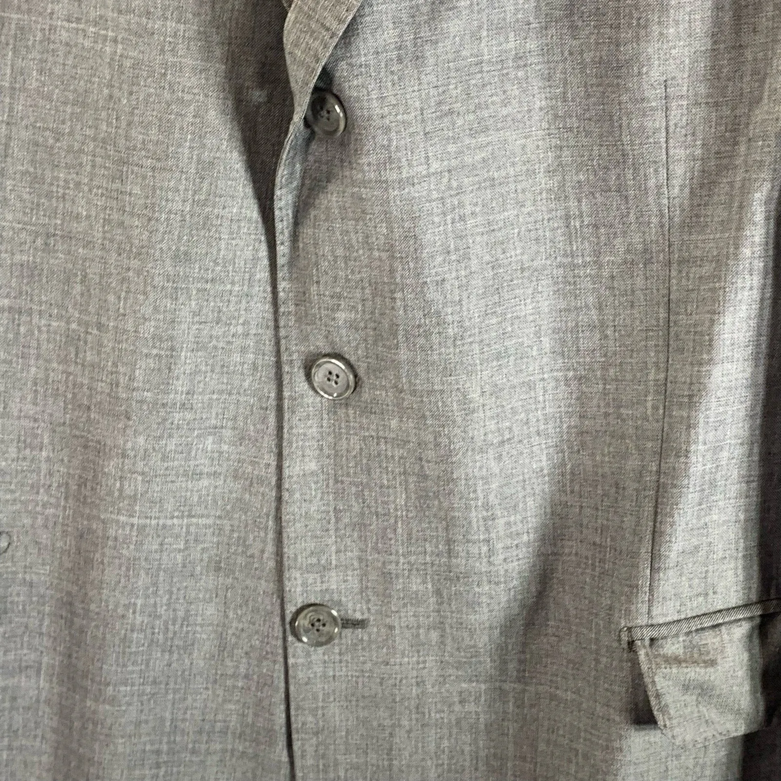 H By HALSTON Men's Gray Three-Button Notch Lapel Blazer SZ 48