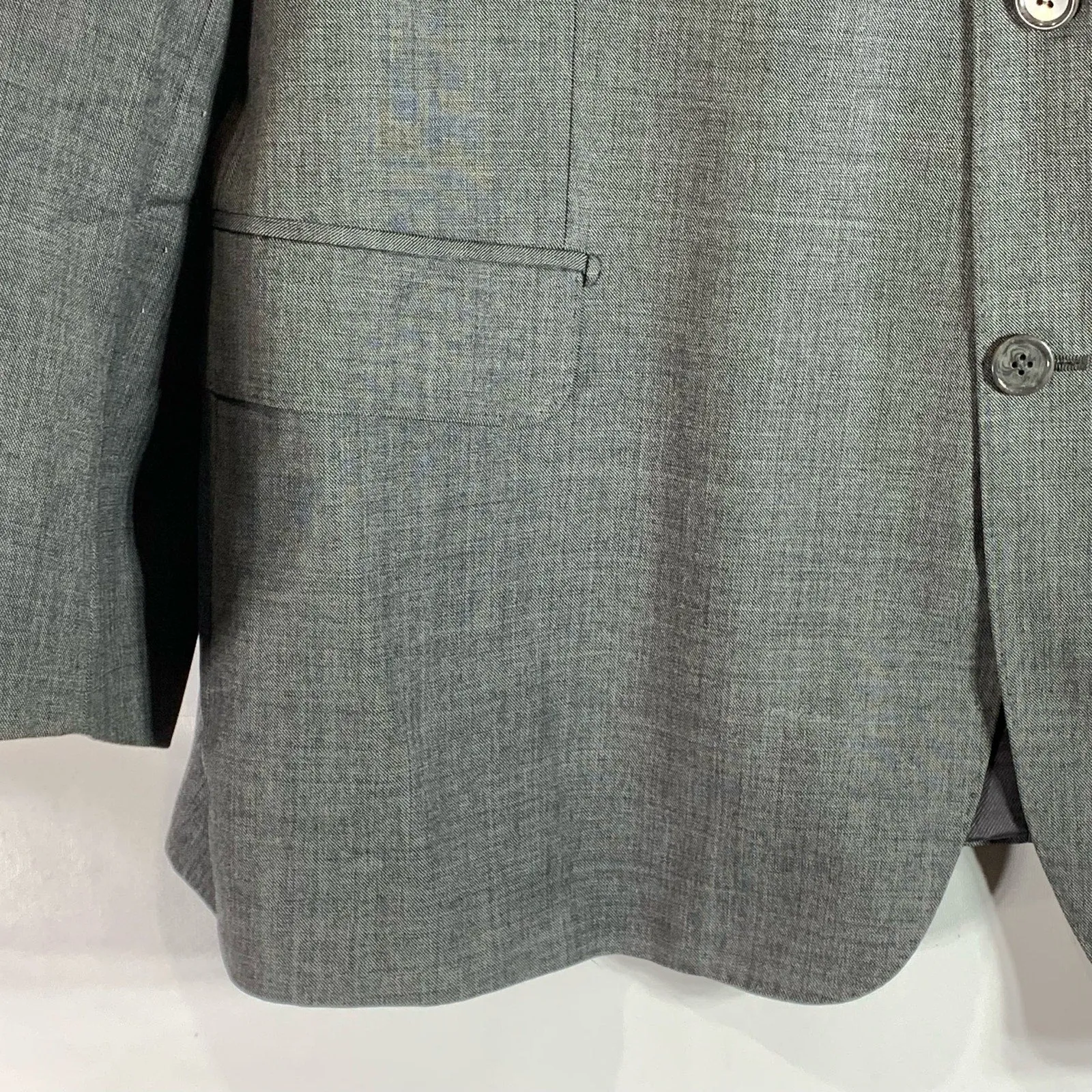 H By HALSTON Men's Gray Three-Button Notch Lapel Blazer SZ 48