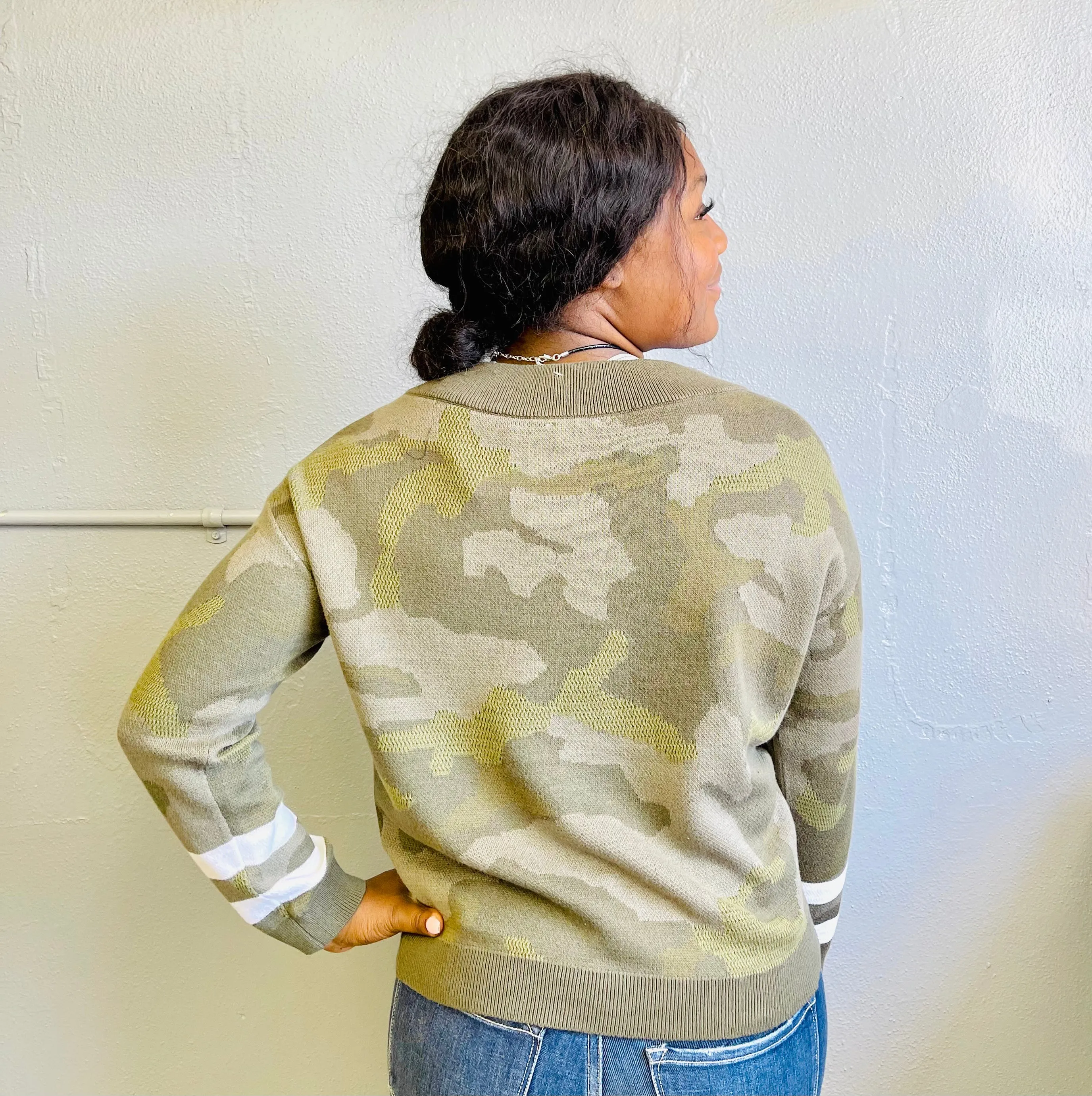 HEM & THREAD- Camo Dolman Sleeve Pullover