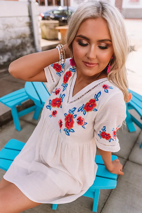 Here And Luau Embroidered Shift Dress