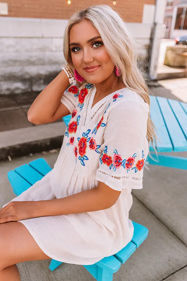 Here And Luau Embroidered Shift Dress