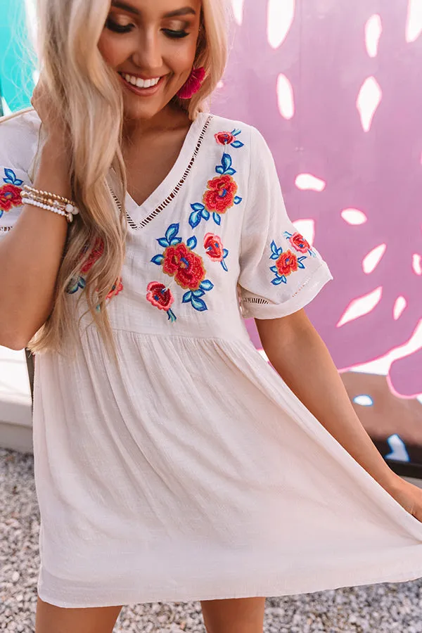 Here And Luau Embroidered Shift Dress