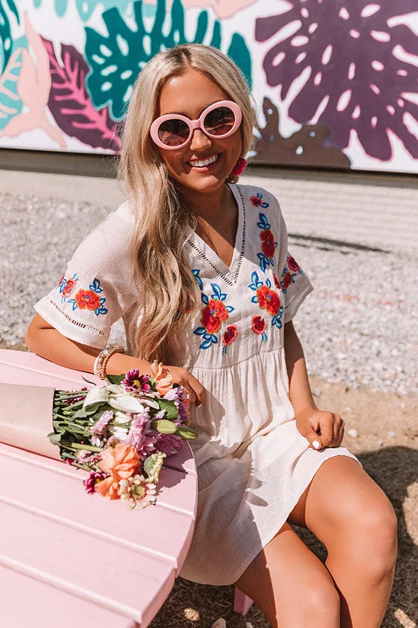 Here And Luau Embroidered Shift Dress