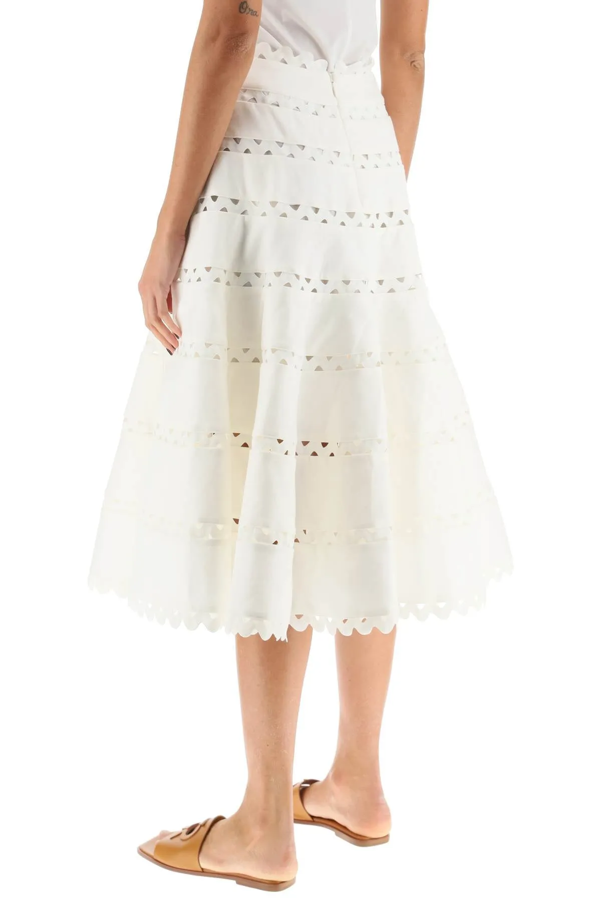 high tide' linen midi skirt