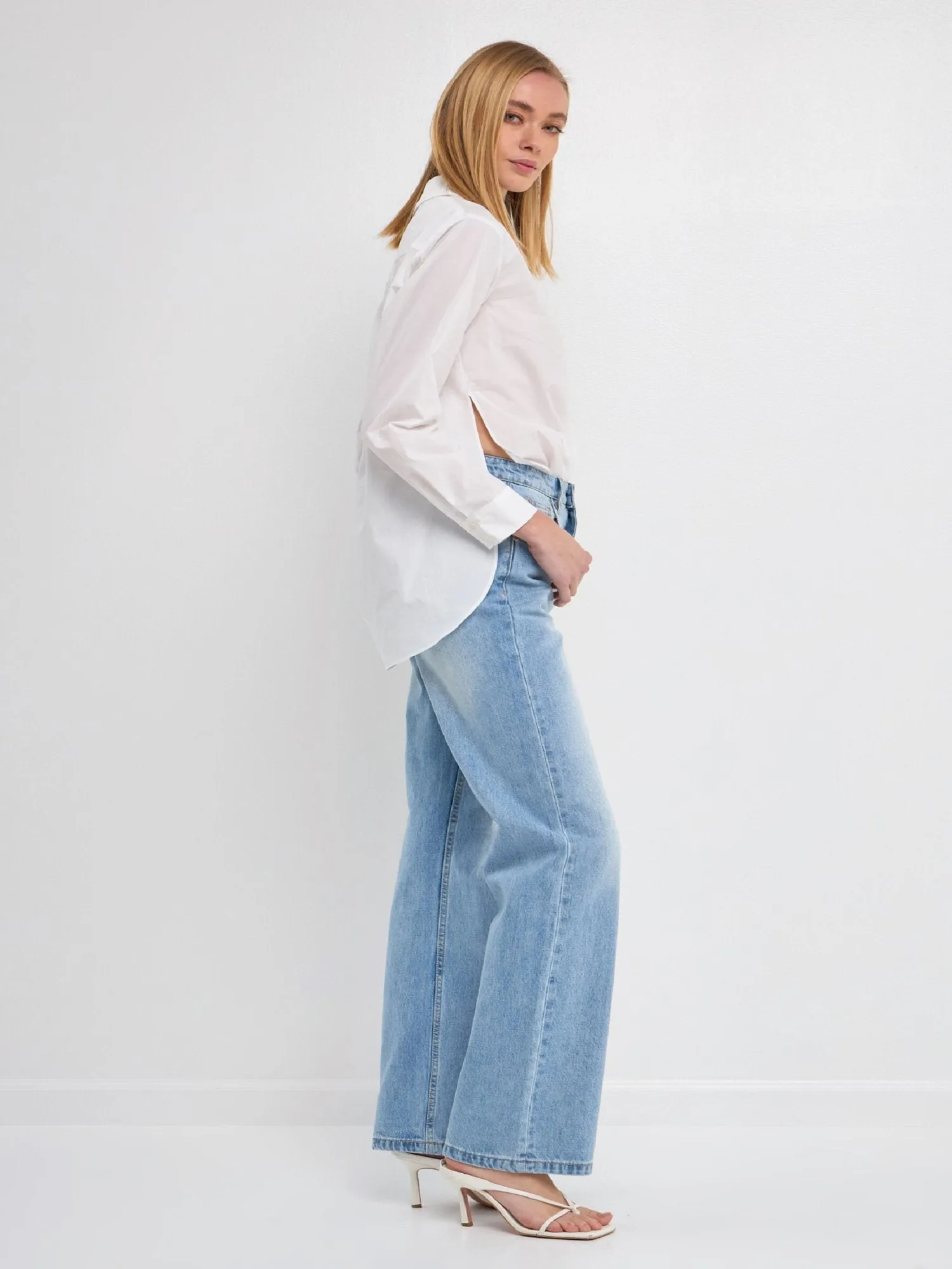 High-Waisted Denim Pant - Grey Lab