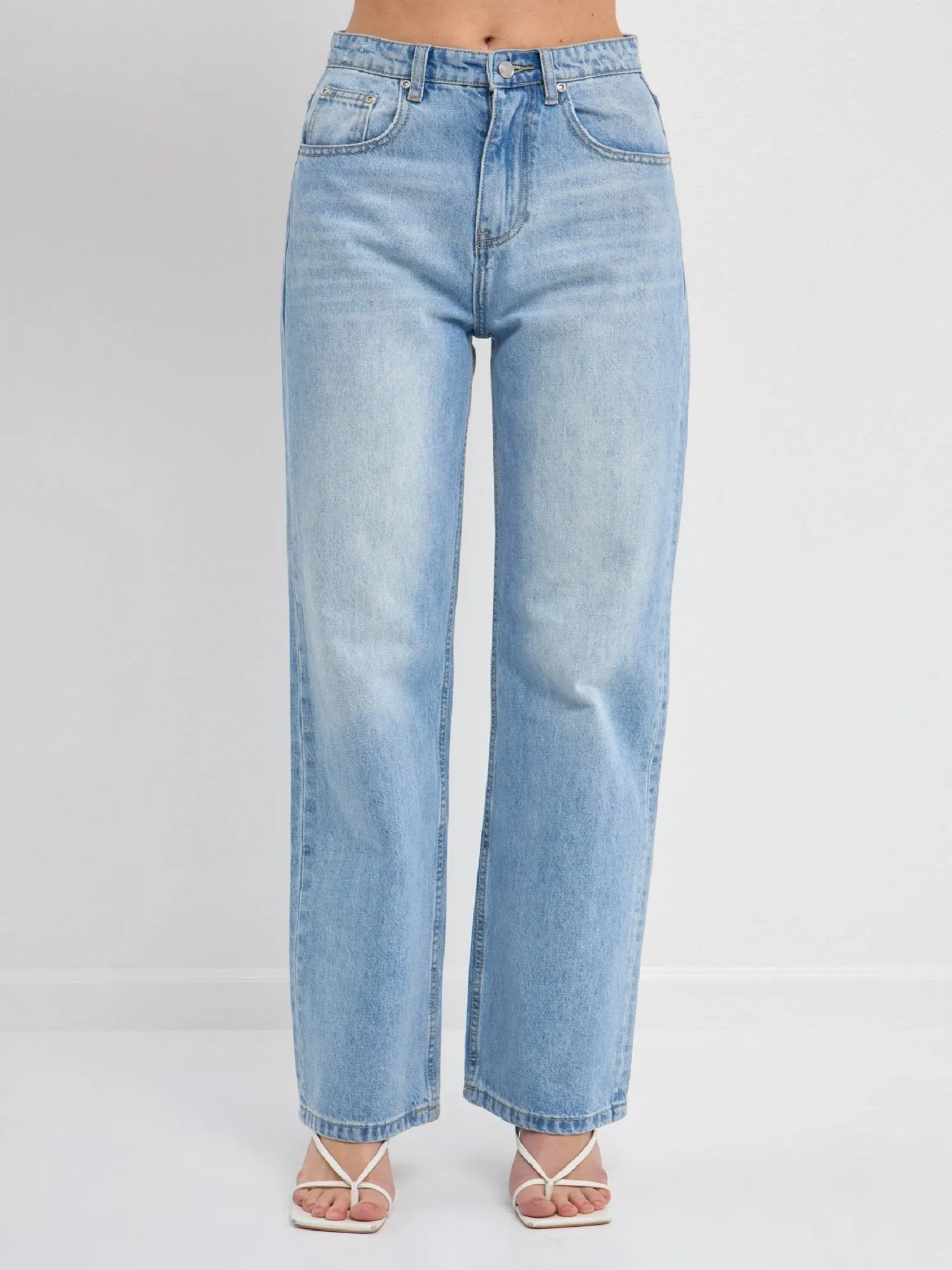 High-Waisted Denim Pant - Grey Lab