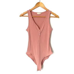 Hyped Unicorn Pink Ribbed Bodysuit- Size S