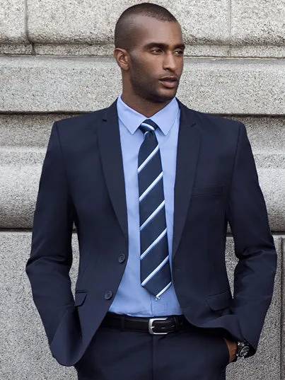 Jim regular fit blazer - navy poly viscose