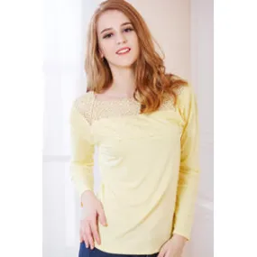 Ketty More Women Long Sleeved Corchet Lace Blouse-KMWSB846