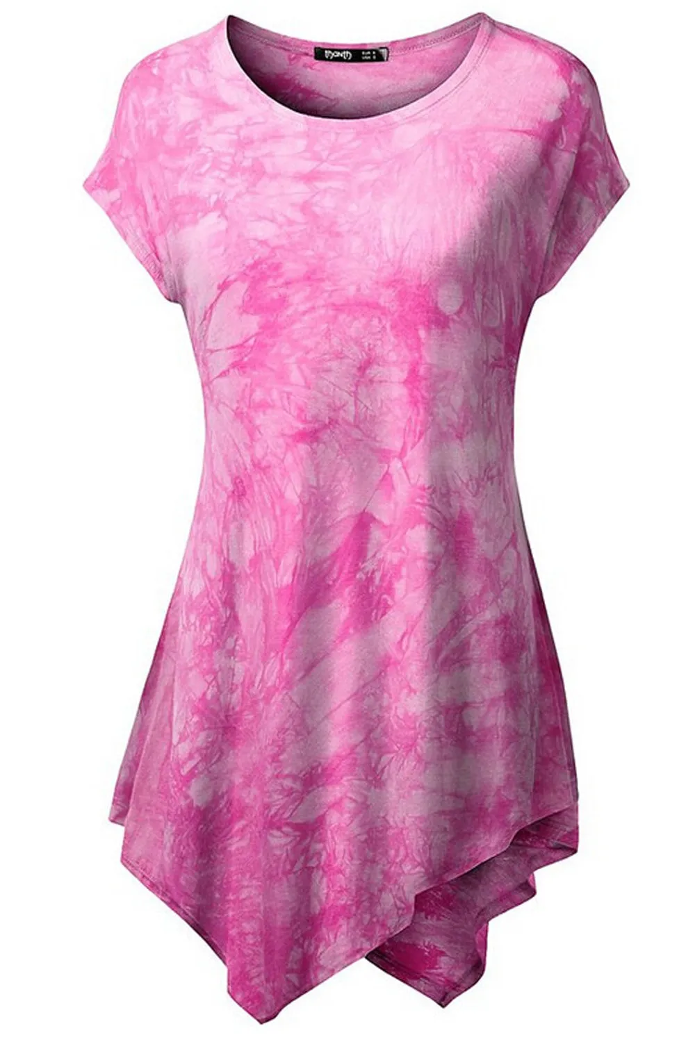 Ketty More Women Slim Fitted V Shape Hem Dye Pattern Top-KMWSB762