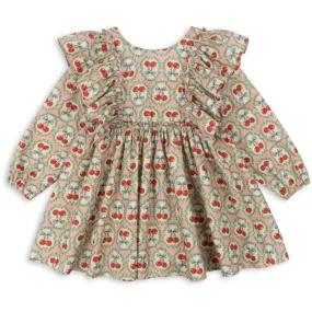 Konges Sløjd Cherry Bow Evia Ls Bow Dress Gots