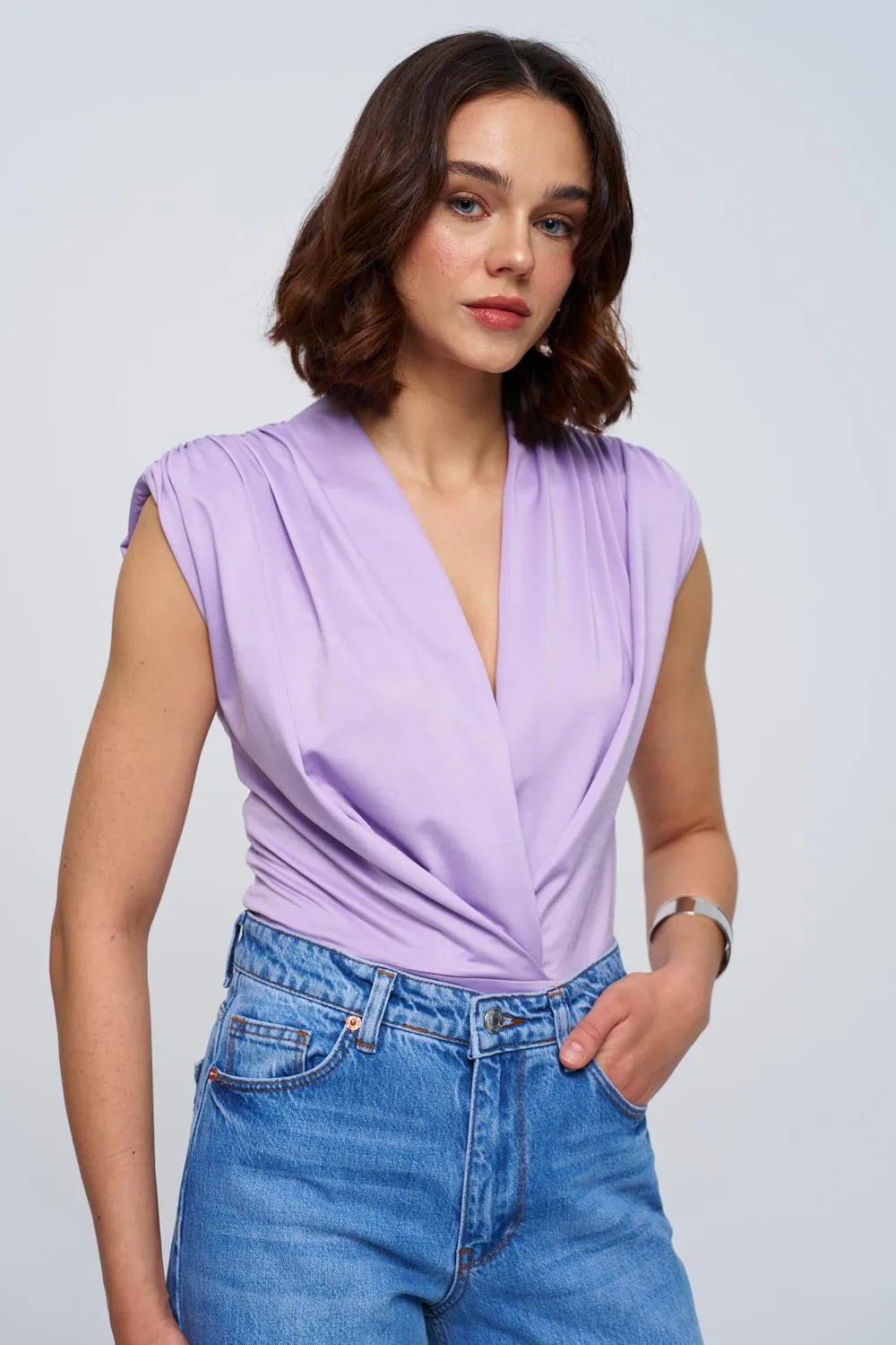Lilac Plunge Bodysuit