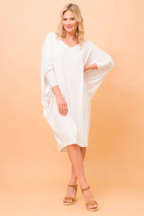 Long Sleeve Miracle Dress | White | FINAL SALE