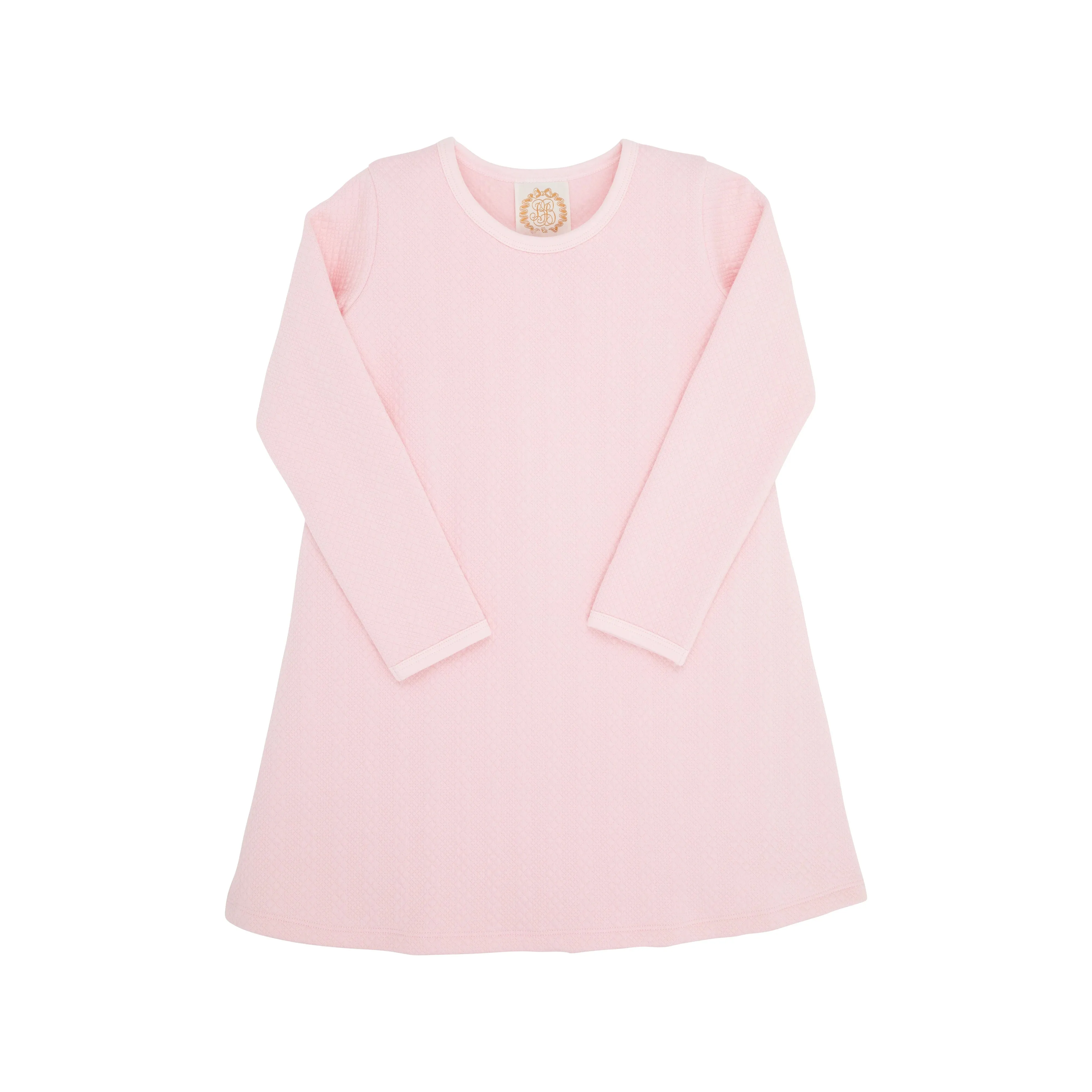 Long Sleeve Polly Play Dress (Quilted) Palm Beach Pink