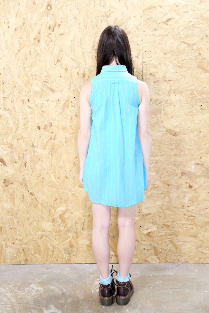 LOOT LABEL Pastel Pinstripe Sleeveless Shirt Dress