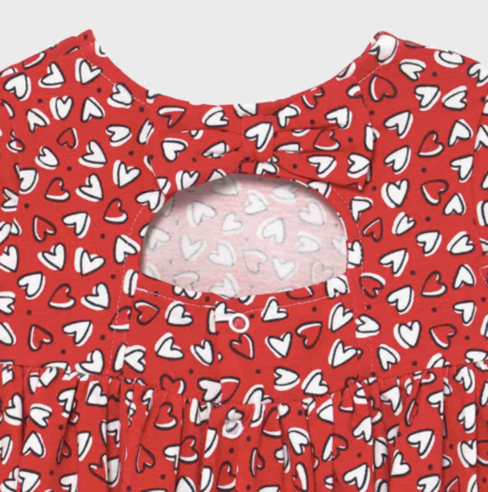 Mayoral Baby and Toddler Girls Ecofriends Red Hearts Printed Dress