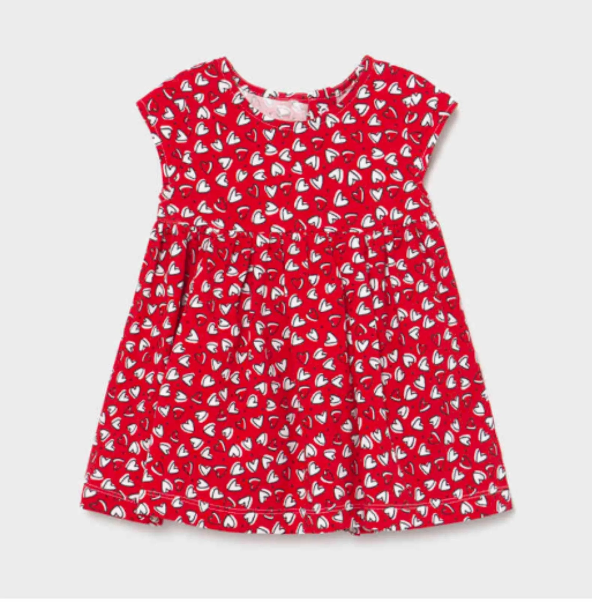 Mayoral Baby and Toddler Girls Ecofriends Red Hearts Printed Dress