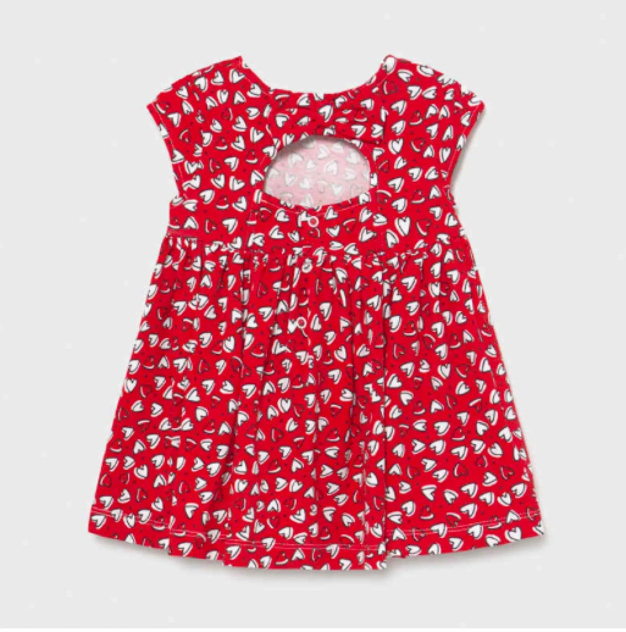 Mayoral Baby and Toddler Girls Ecofriends Red Hearts Printed Dress