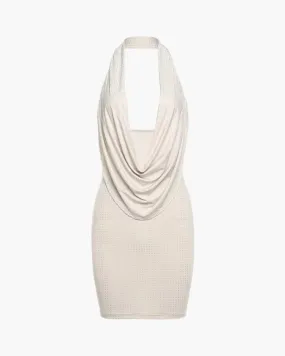 Émeraude – Crystal embellishments – Halter mini dress