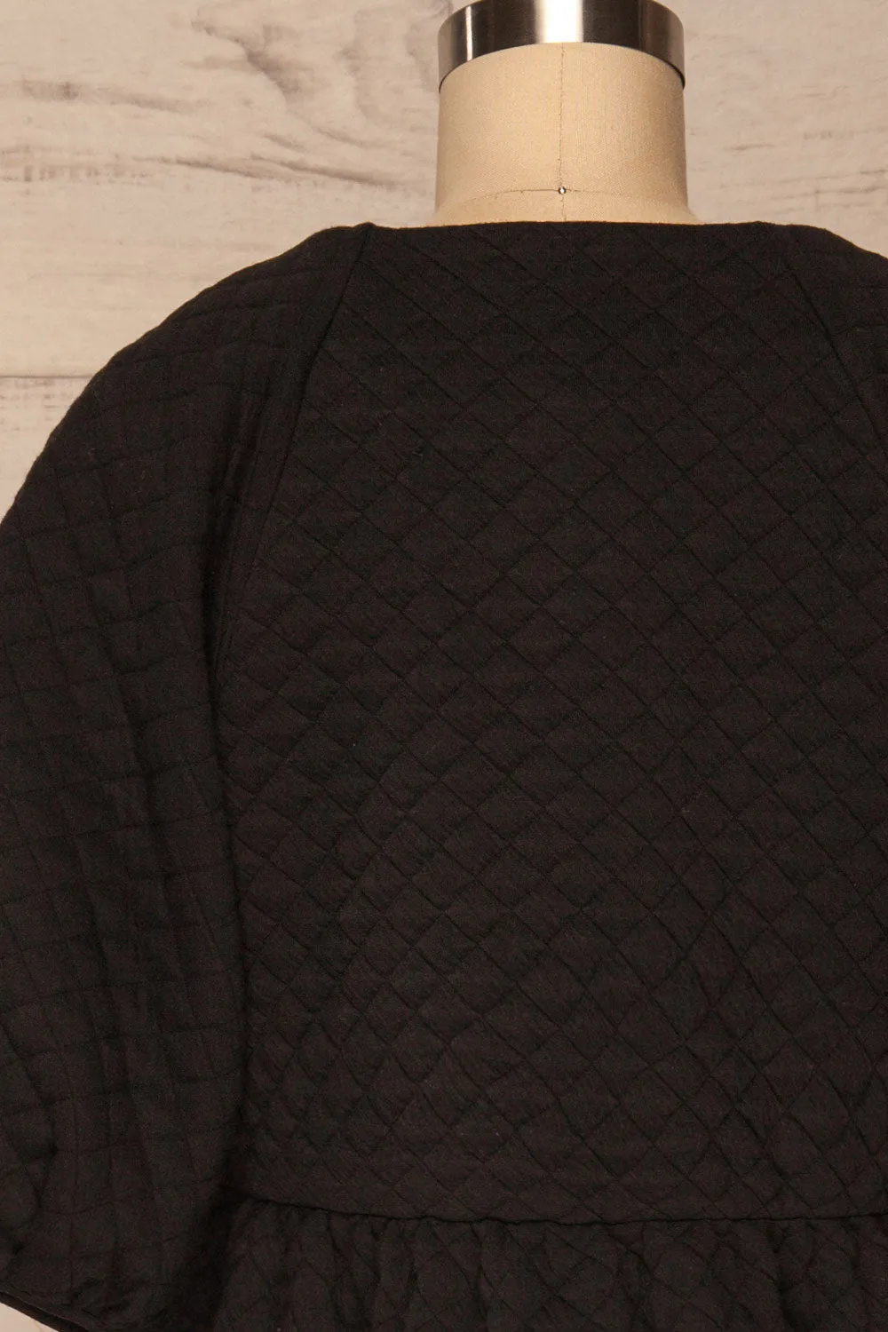 Millam Black | Quilted Puffy Sleeve Dress