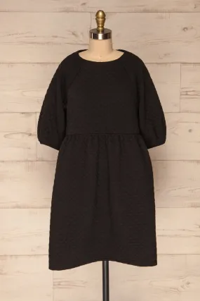 Millam Black | Quilted Puffy Sleeve Dress