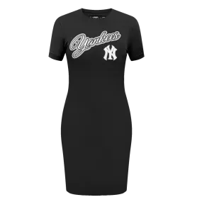 MLB NEW YORK YANKEES SCRIPT BODYCON DRESS (BLACK)