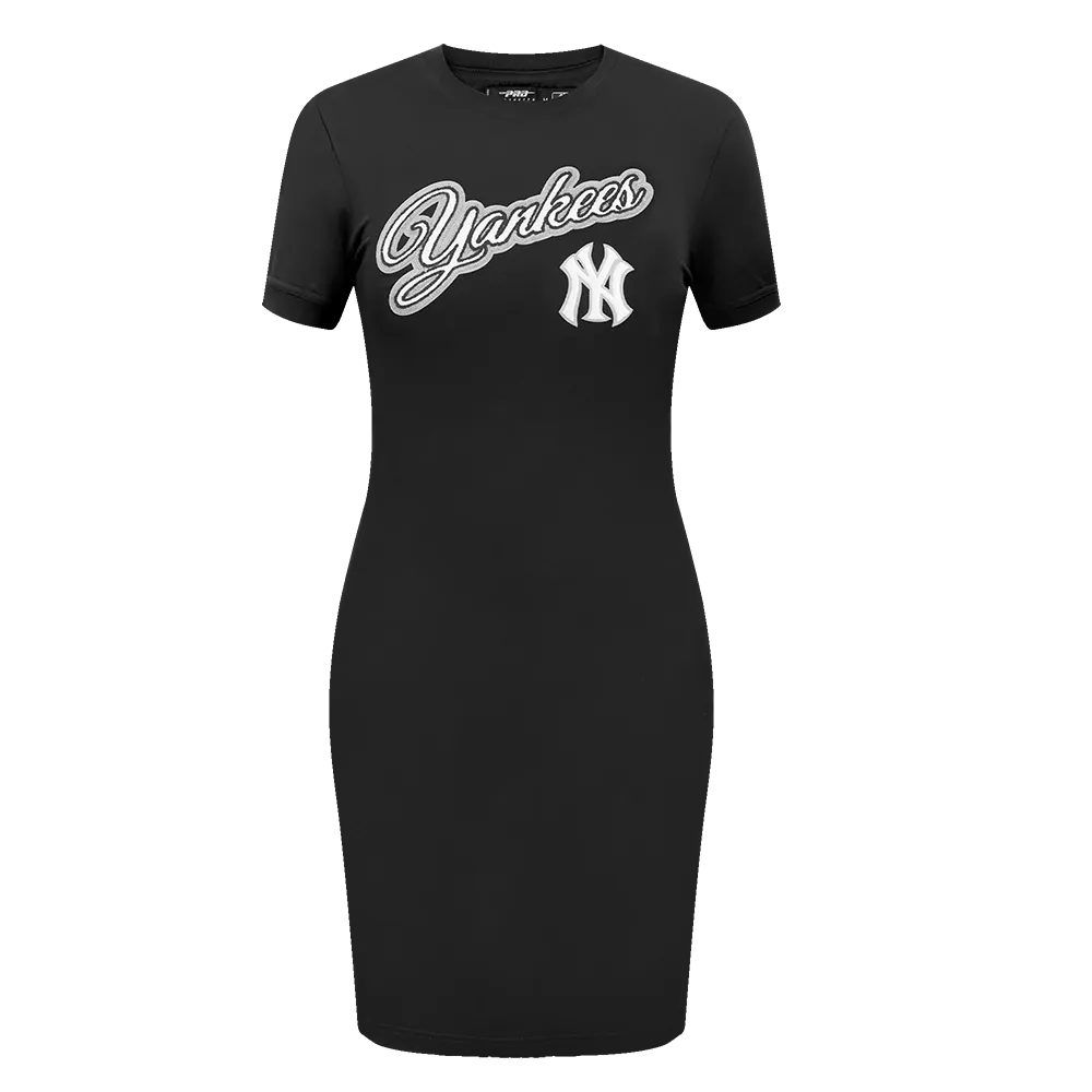 MLB NEW YORK YANKEES SCRIPT BODYCON DRESS (BLACK)