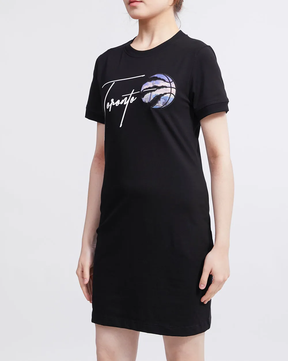 NBA TORONTO RAPTORS CITY SCAPE WOMEN'S BODYCON DRESS (BLACK)