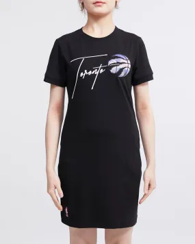 NBA TORONTO RAPTORS CITY SCAPE WOMEN'S BODYCON DRESS (BLACK)