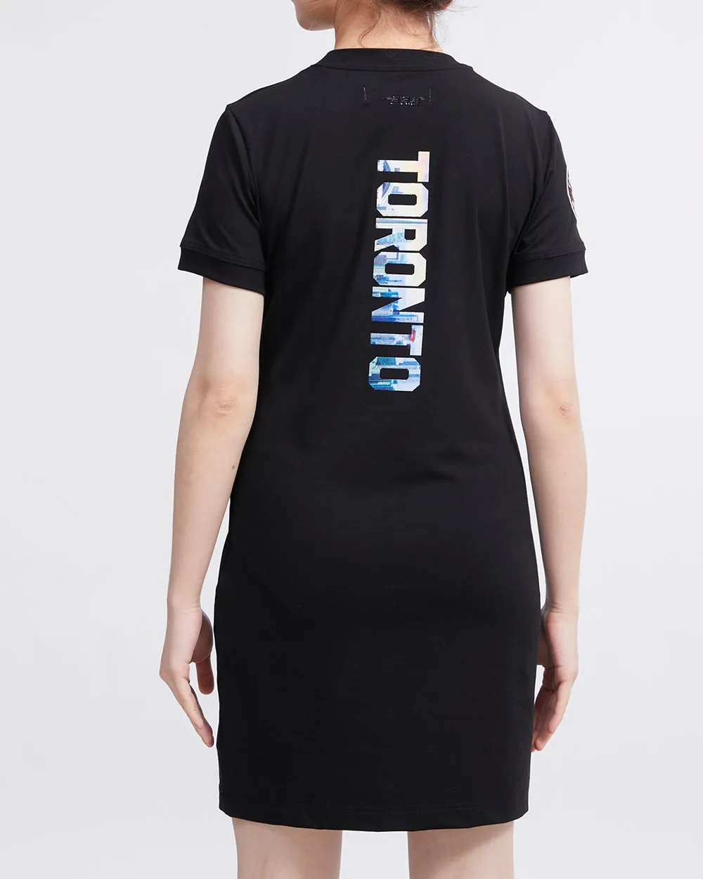 NBA TORONTO RAPTORS CITY SCAPE WOMEN'S BODYCON DRESS (BLACK)
