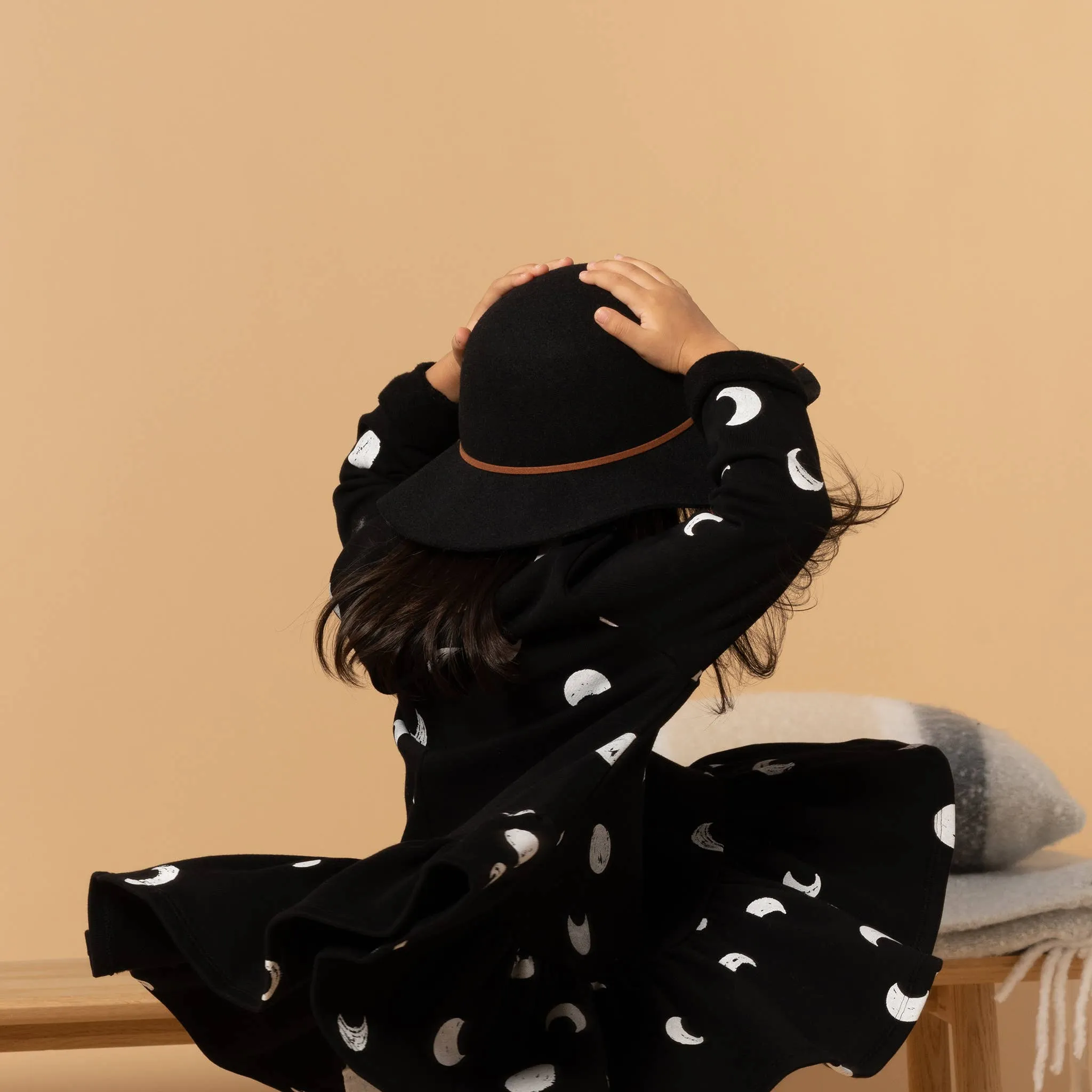 OMAMImini Terry Dress with Ruffle - Black