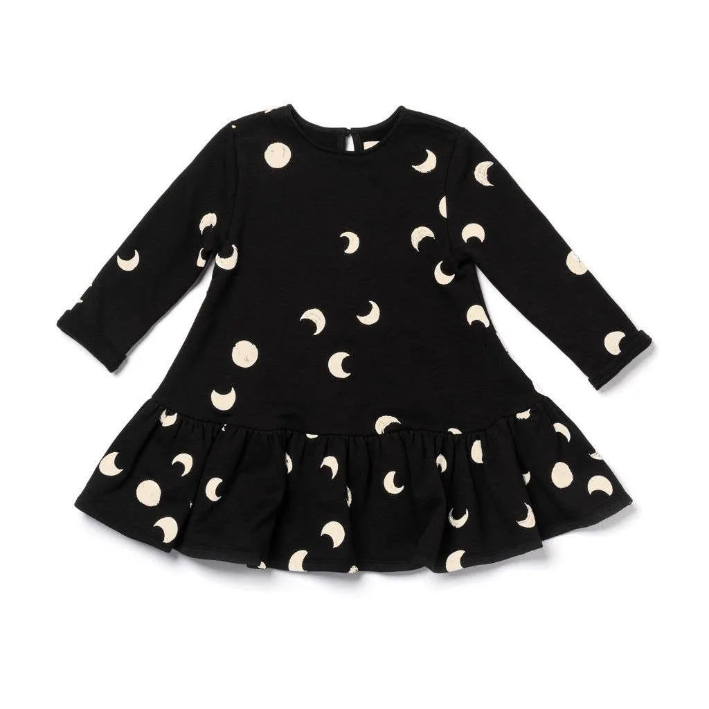 OMAMImini Terry Dress with Ruffle - Black
