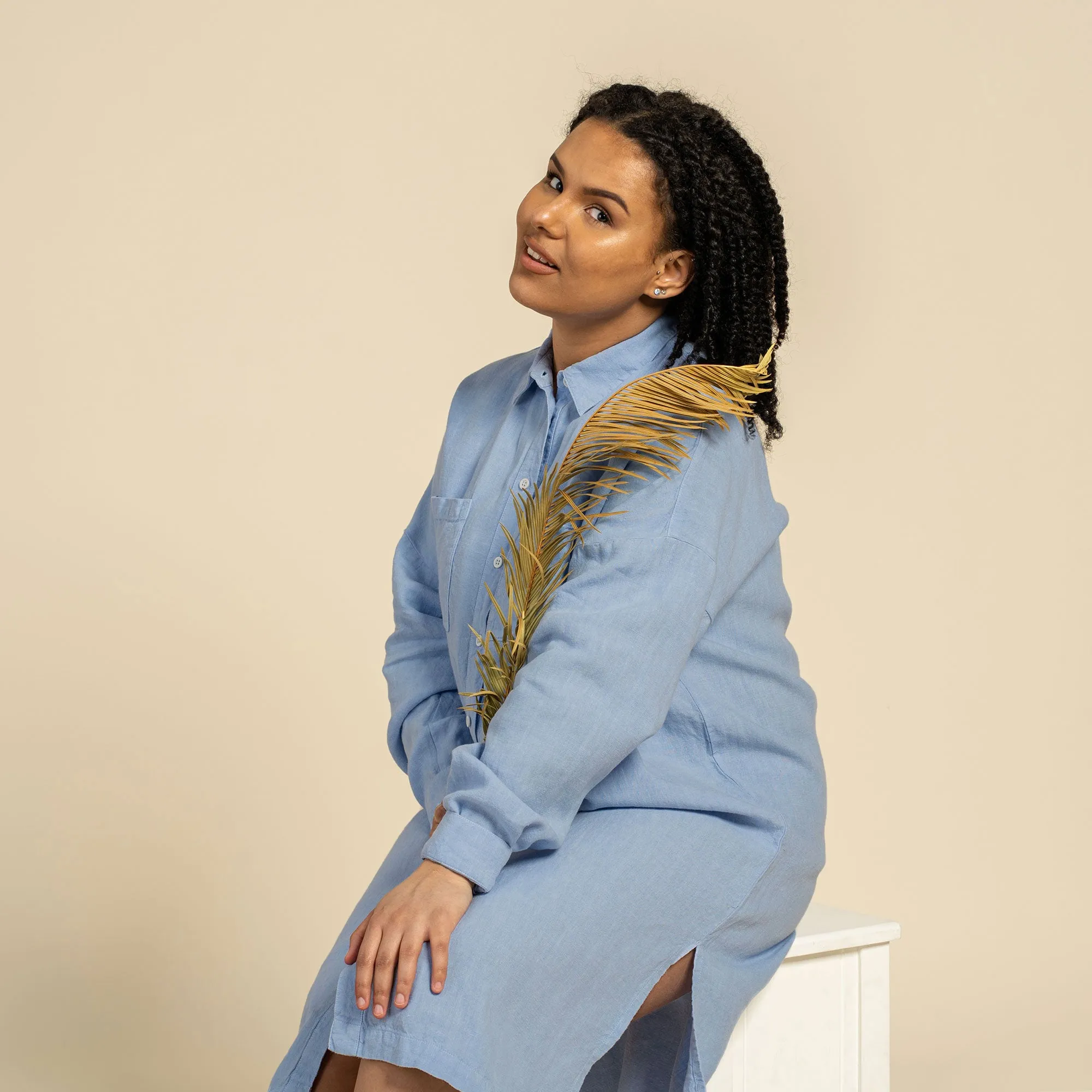 Oversize Shirt Dress Margo Cloudy Blue