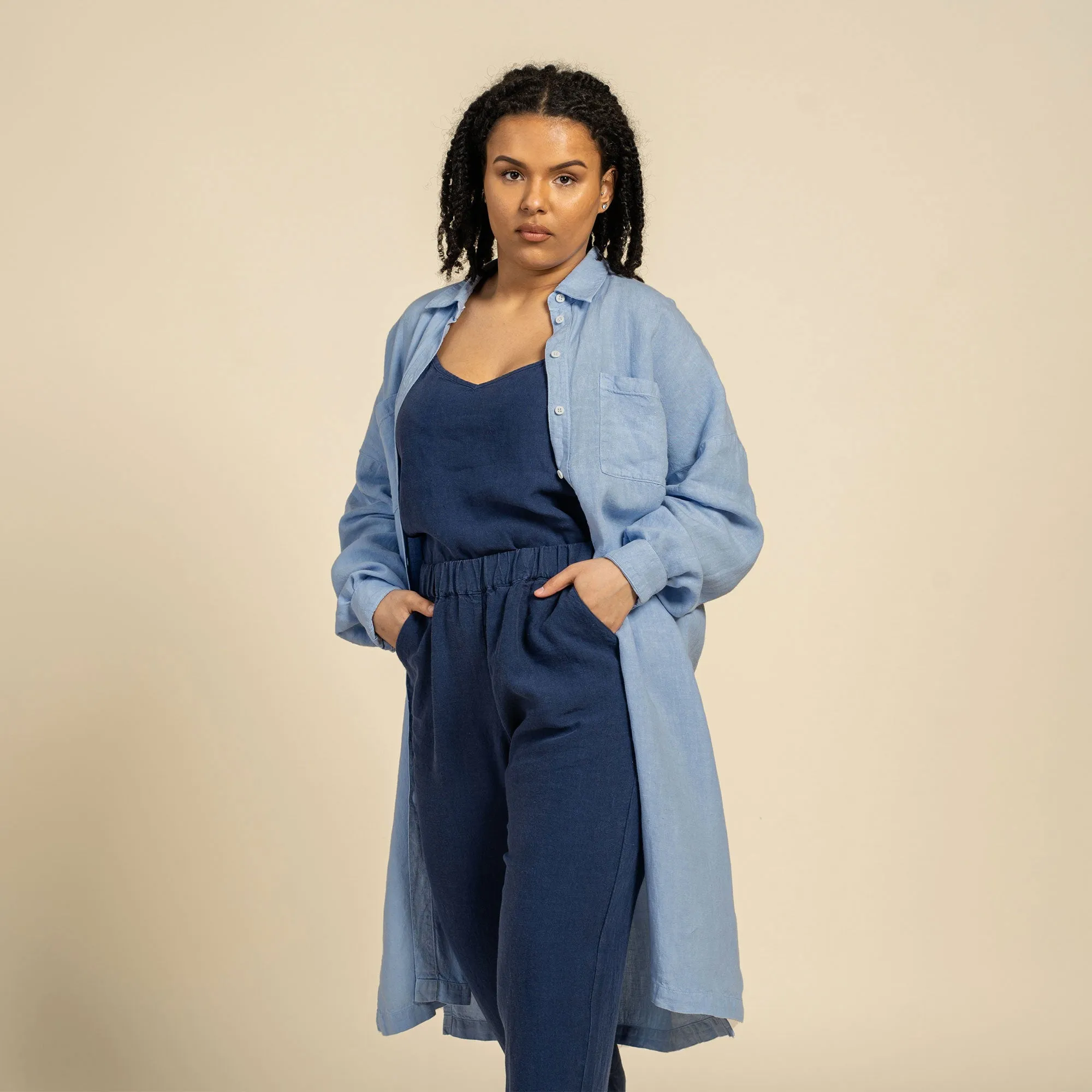 Oversize Shirt Dress Margo Cloudy Blue