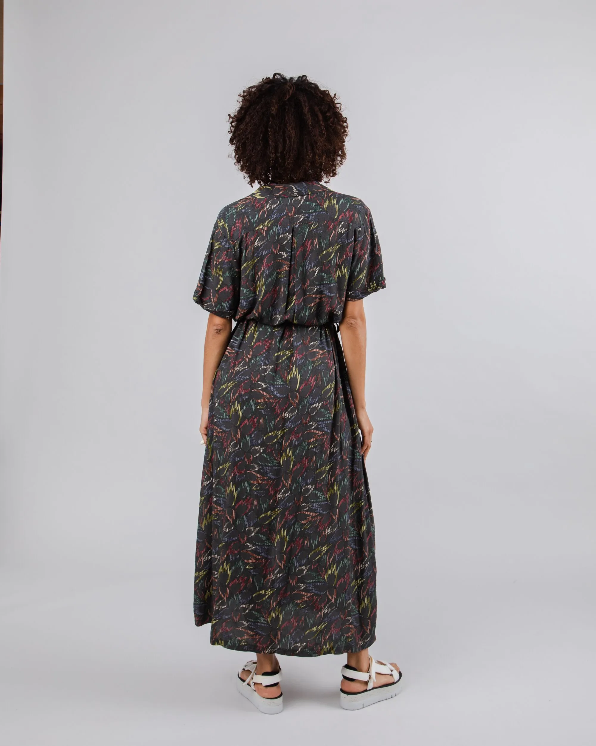 Peseta Flames Long Dress Black