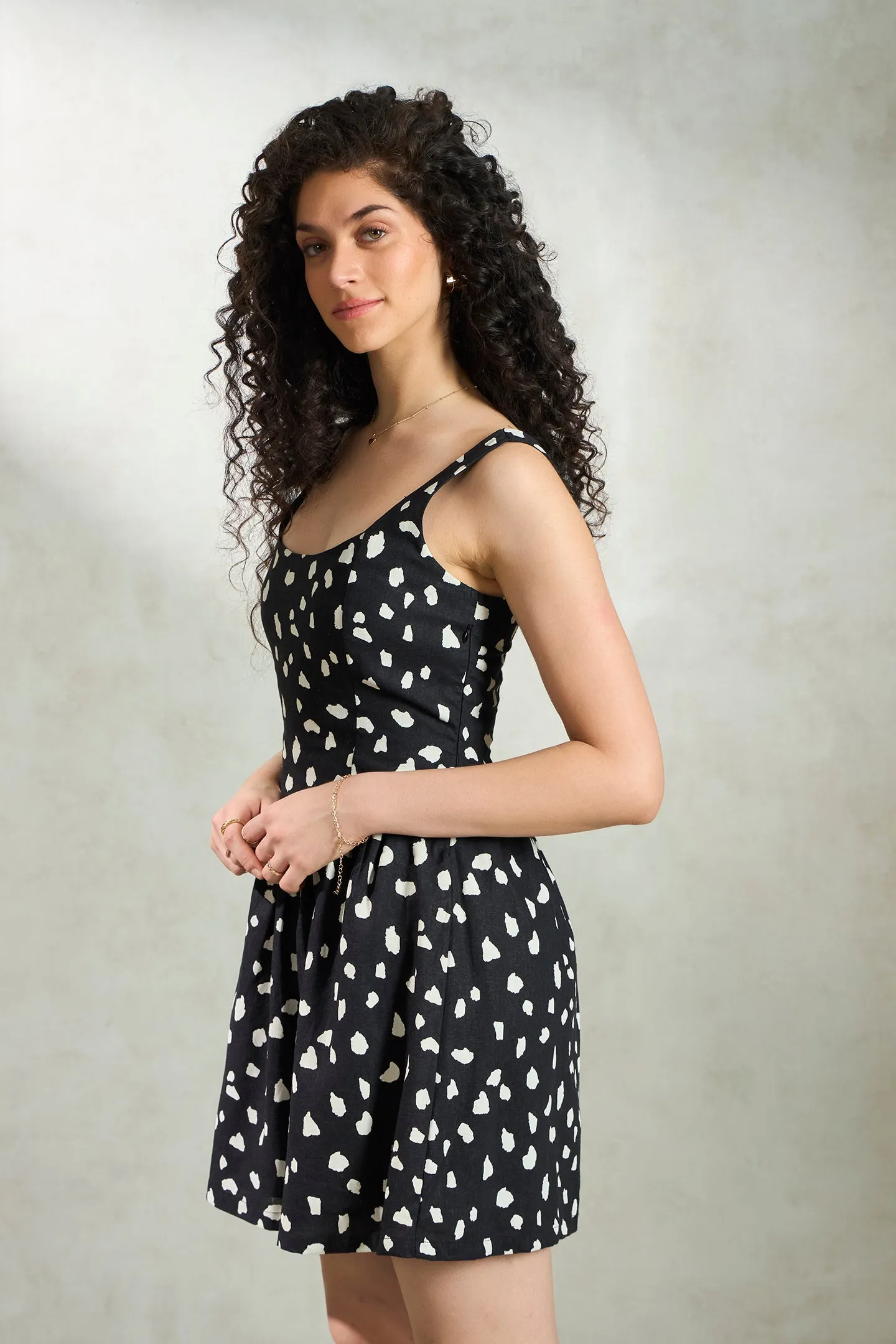 Petra|Viscose Linen Mini Dress