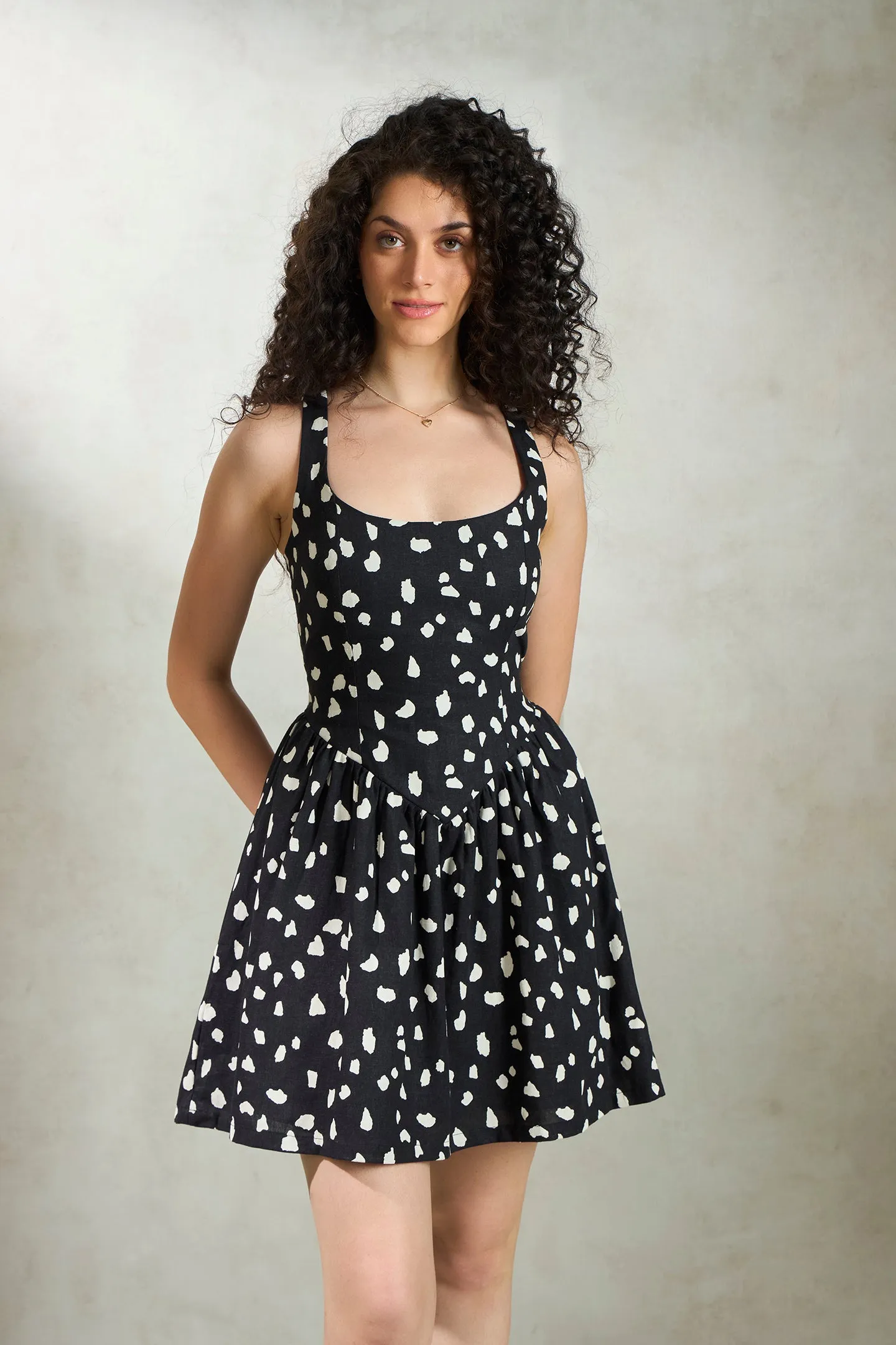 Petra|Viscose Linen Mini Dress