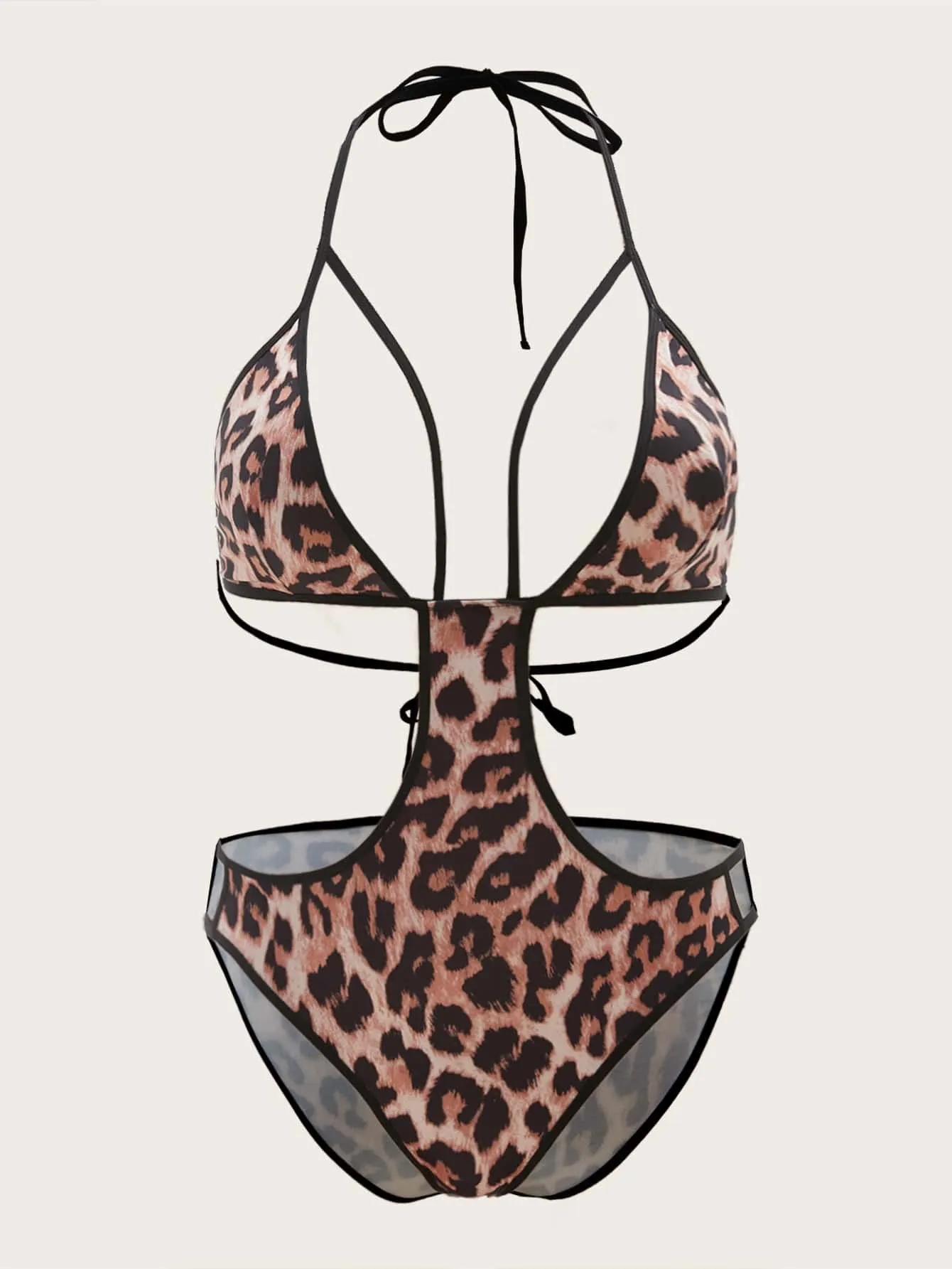 Plus Leopard Cut-out Teddy Bodysuit
